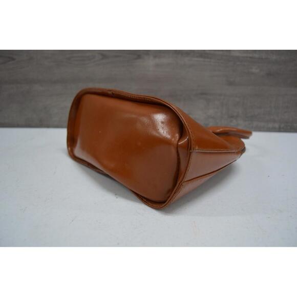 Cristian Genuine Leather Handbag Made in Italy Brown Tan Purse Horse Logo - Picture 5 of 9